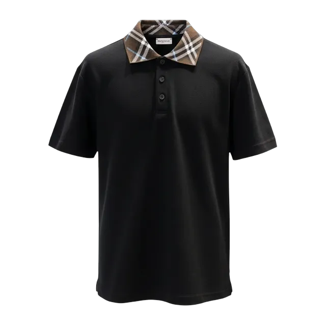 Burberry Polo Cotton Check Black — Authentic T-Shirts at CLZTURE