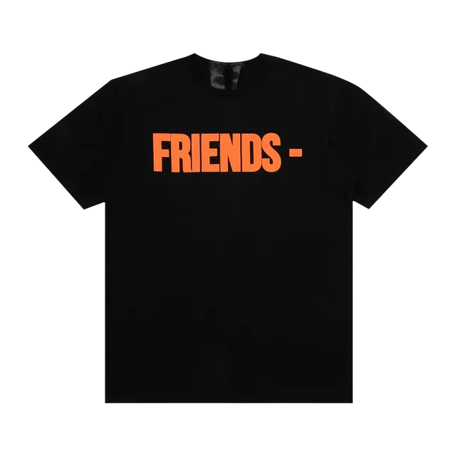 Vlone Friends T-Shirt Black/Orange — Authentic T-Shirts at CLZTURE