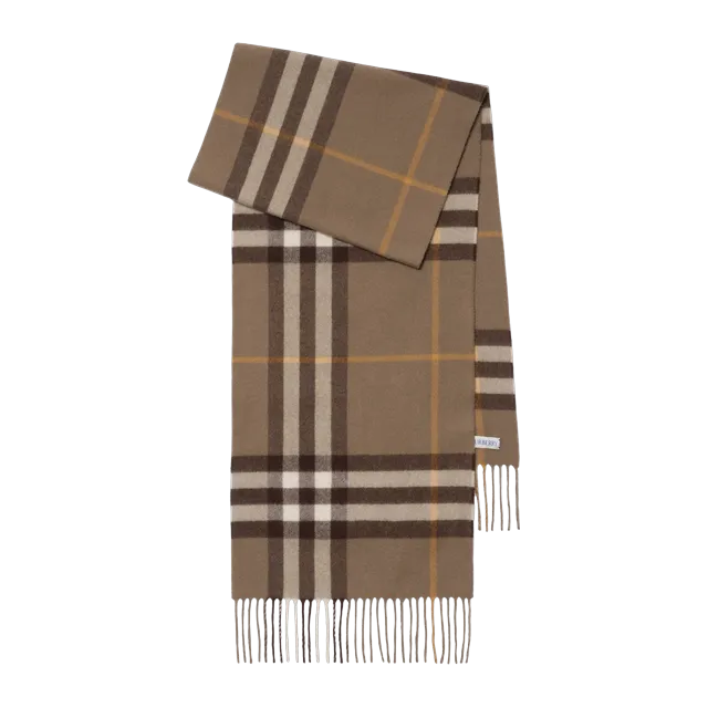 Burberry Scarf Cachemire Check Brown — Authentic Burberry in stock at CLZTURE
