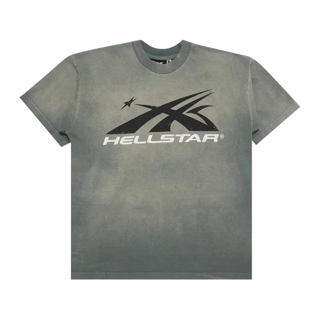 Hellstar Gel Sport Logo T-Shirt Grey — Authentic T-Shirts at CLZTURE