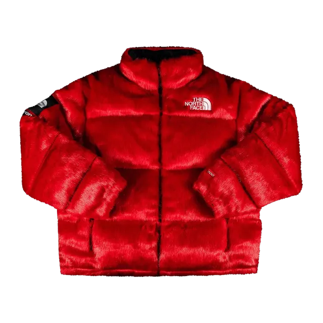 The North Face Supreme x Faux Fur Nuptse Jacket Red — Authentic The North Face in stock at CLZTURE