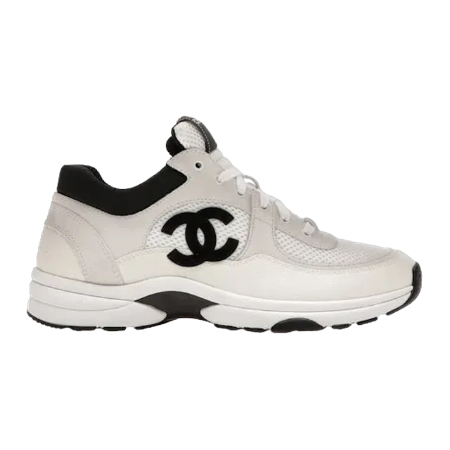 Chanel Low Daim White/Black — Authentic Chanel at CLZTURE