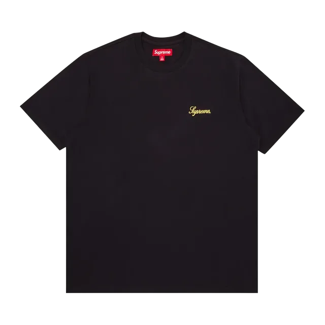 Supreme Washed Script Shorts-Sleeve Top Black — Authentic Supreme in stock at CLZTURE