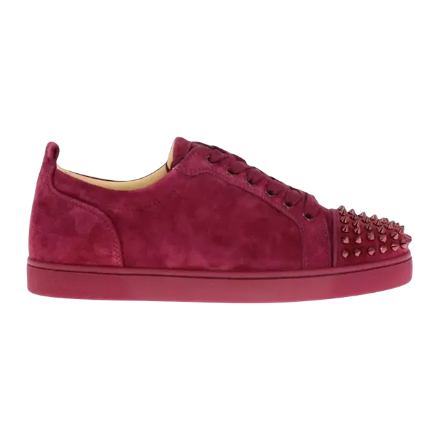 Christian Louboutin Louis Junior Spikes Flat Wine — Authentic Shoes & Footwear at CLZTURE