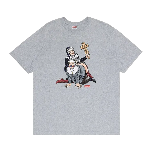 Supreme Nuns T-Shirt Heather Grey — Authentic Supreme in stock at CLZTURE