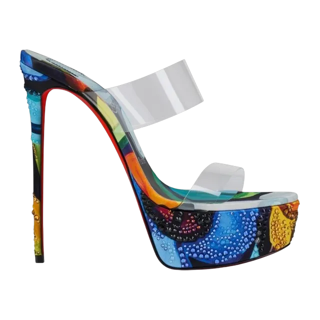 Christian Louboutin Just Nothing Alta Flower Strass 150Mm Multi — Authentic Shoes & Footwear at CLZTURE