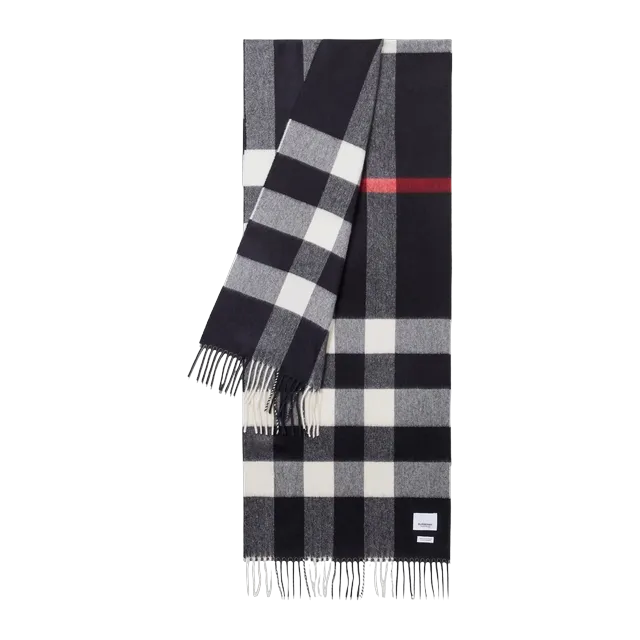 Burberry Scarf Cachemire Check Black — Authentic Accessories at CLZTURE