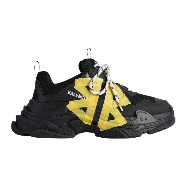 Balenciaga Triple S Tape Type Black Yellow — Authentic Shoes & Footwear at CLZTURE