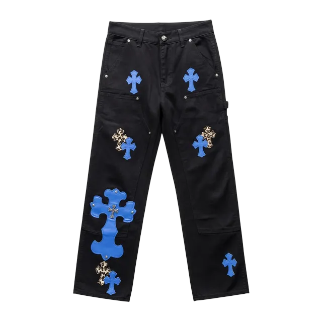 Chrome Hearts Cross Patch Jeans Black Blue — Authentic Chrome Hearts in stock at CLZTURE