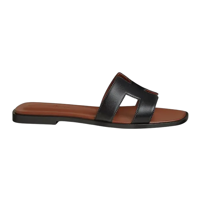 Hermès Oran Brown Black — Authentic Shoes & Footwear at CLZTURE