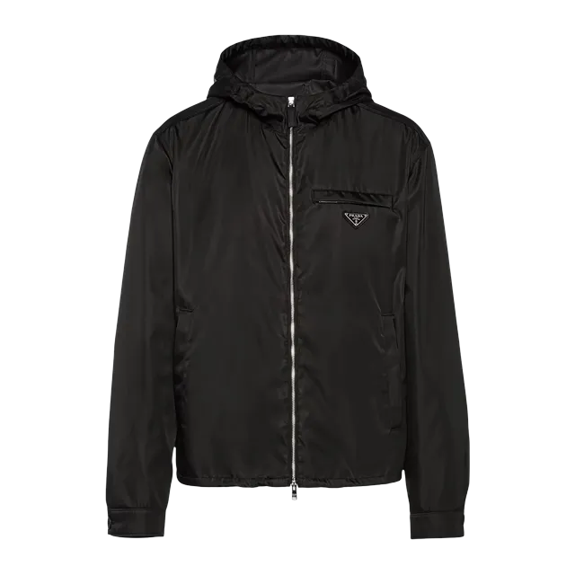 Prada Blouson Re-Nylon à Capuche Black — Authentic Jackets & Outerwear at CLZTURE