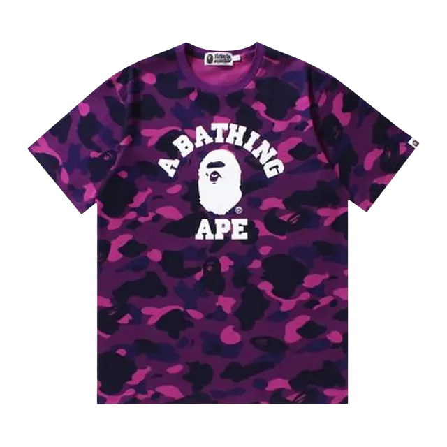 BAPE Color Camo College T-Shirt Purple — Authentic T-Shirts at CLZTURE