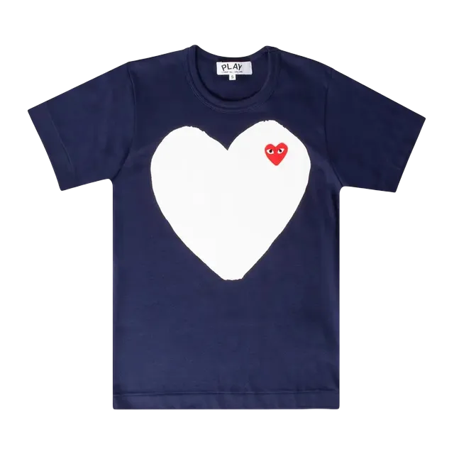 Comme des Garçons Play Heart Logo T-Shirt Navy — Authentic T-Shirts at CLZTURE