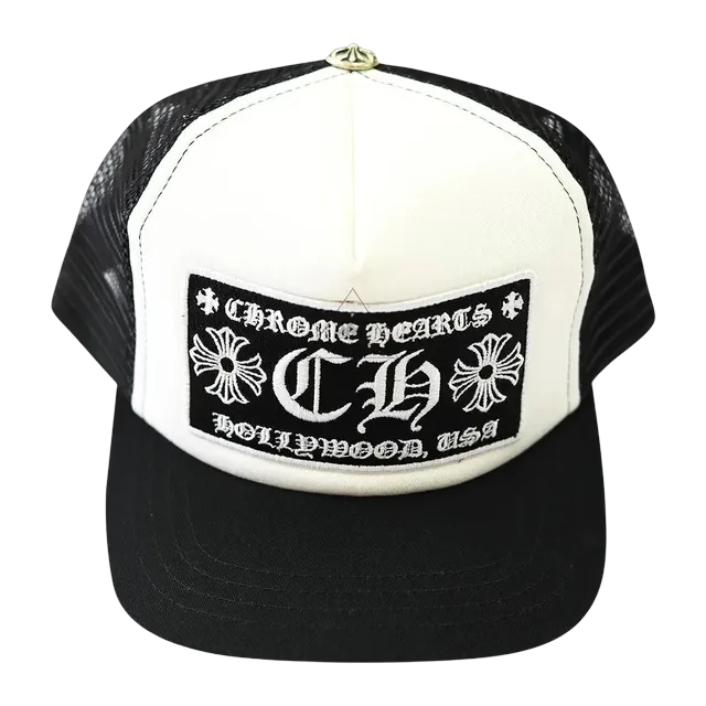 Chrome Hearts Ch Hollywood Trucker Hat Black/White — Authentic Chrome Hearts in stock at CLZTURE