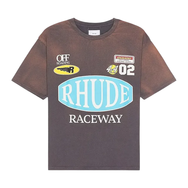 Rhude Raceway T-Shirt Vintage Grey — Authentic T-Shirts at CLZTURE