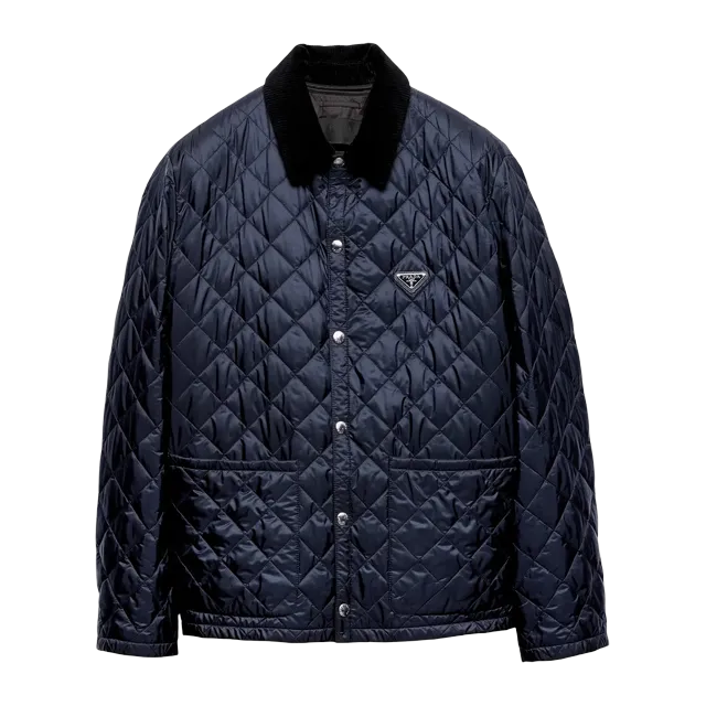 Prada Jacket Matelassée Re-Nylon Blue — Authentic Jackets & Outerwear at CLZTURE
