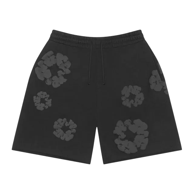 Denim Tears Mono Wreath Sweatshorts Black — Authentic Denim Tears in stock at CLZTURE