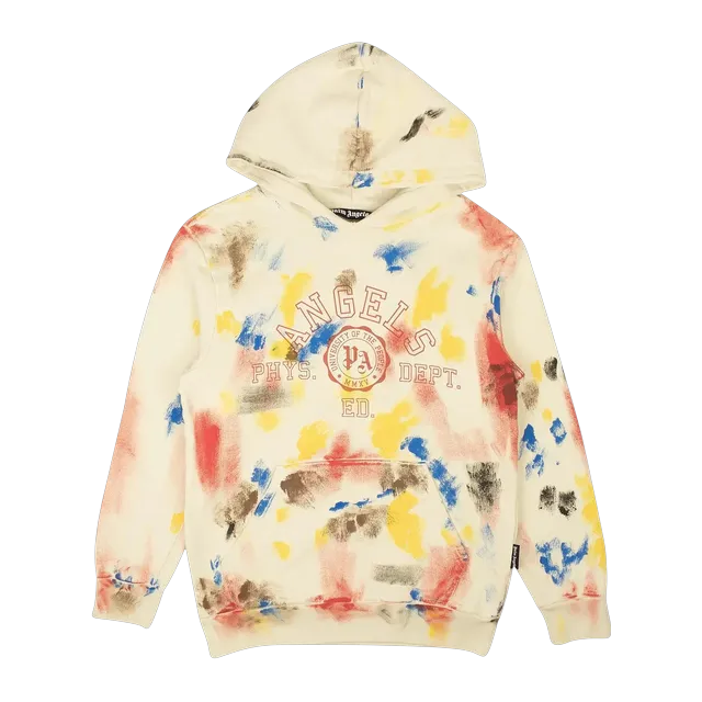Palm Angels Painted College Hoodie Off White/Red — Authentic Hoodies & Sweats at CLZTURE