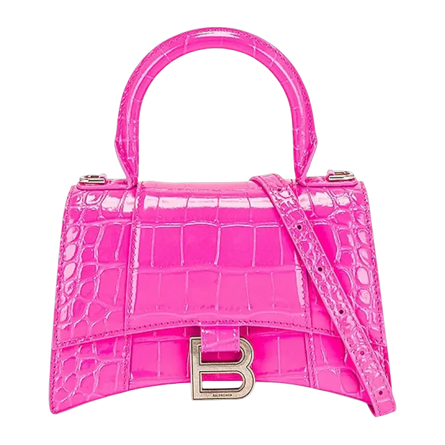 Balenciaga Hourglass Top Xs 19Cm Croco Neon Pink — Authentic Bags & Luggage at CLZTURE