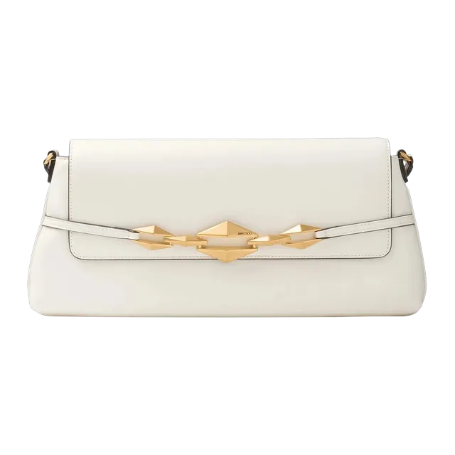 Jimmy Choo Diamond Shoulder East-West White — Authentic Bags & Luggage at CLZTURE