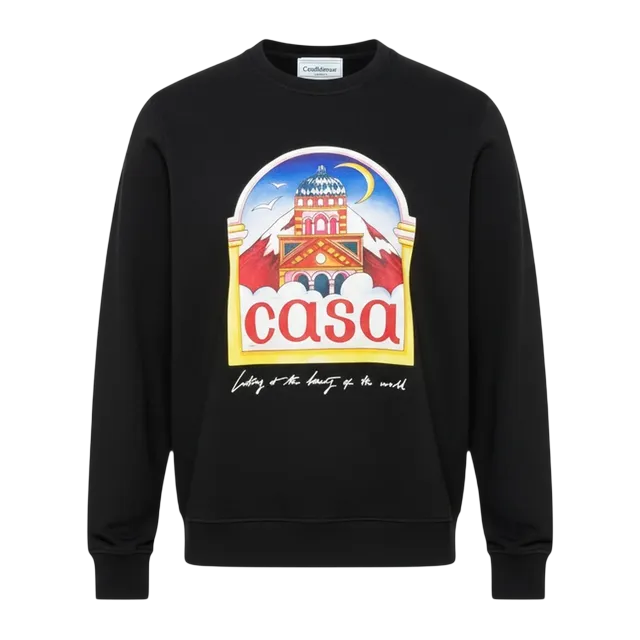 Casablanca Intarsia Sweatshirt Black — Authentic Hoodies & Sweats at CLZTURE