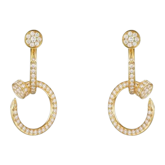 Cartier Earrings Juste Un Clou Double Semi-Pavées Gold — Authentic Jewelry at CLZTURE