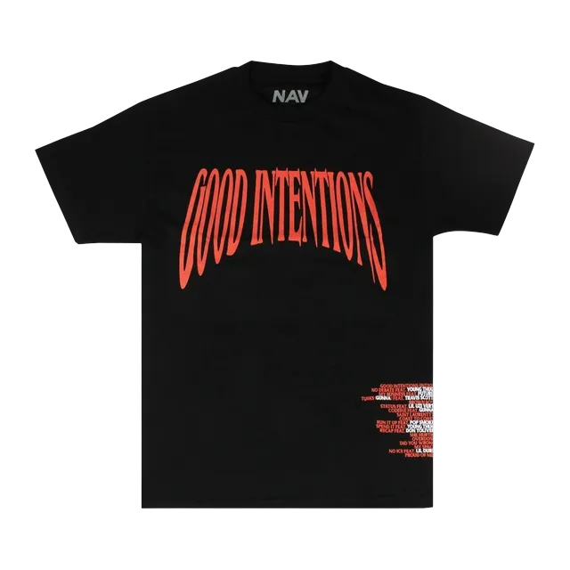 Vlone Good Intentions Shorts-Sleeve T-Shirt Black — Authentic Vlone in stock at CLZTURE