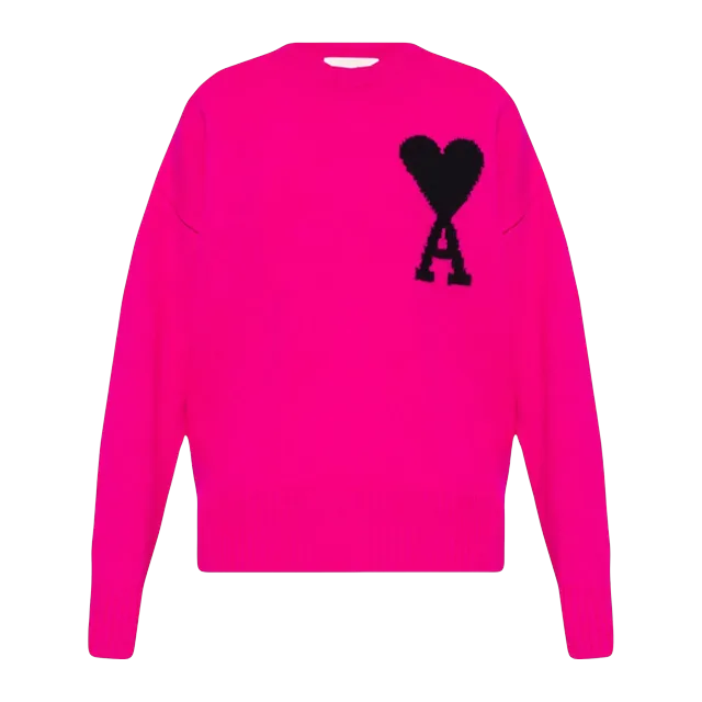 AMI Paris Big Logo Sweater Fuchsia — Authentic Hoodies & Sweats at CLZTURE
