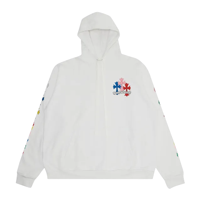 Chrome Hearts Cross Hoodie White/Multicolor — Authentic Hoodies & Sweats at CLZTURE