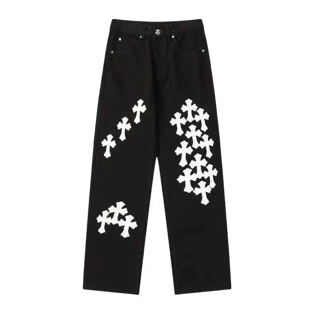 Chrome Hearts Cross Patch Jeans Black White — Authentic Chrome Hearts in stock at CLZTURE