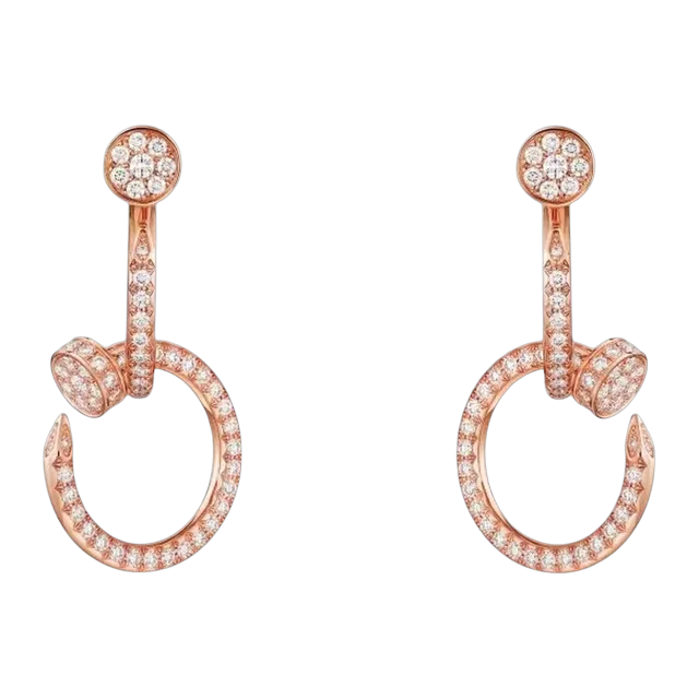 Cartier Earrings Juste Un Clou Double Semi-Pavées Gold — Authentic Jewelry at CLZTURE