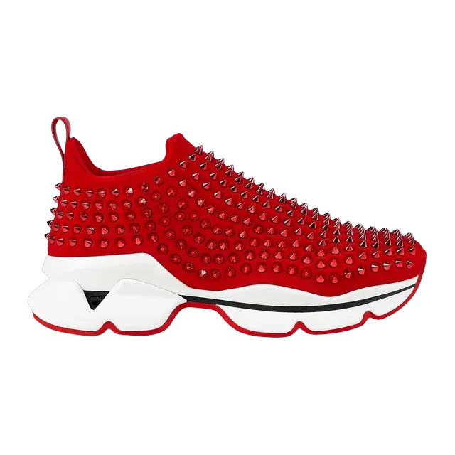Christian Louboutin Spike Sock Red — Authentic Shoes & Footwear at CLZTURE