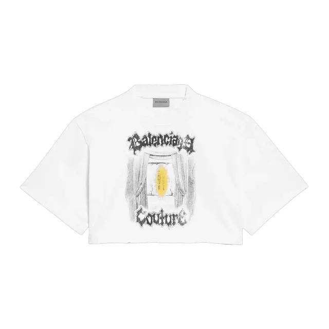 Balenciaga Crop Top Salon De Couture White — Authentic T-Shirts at CLZTURE