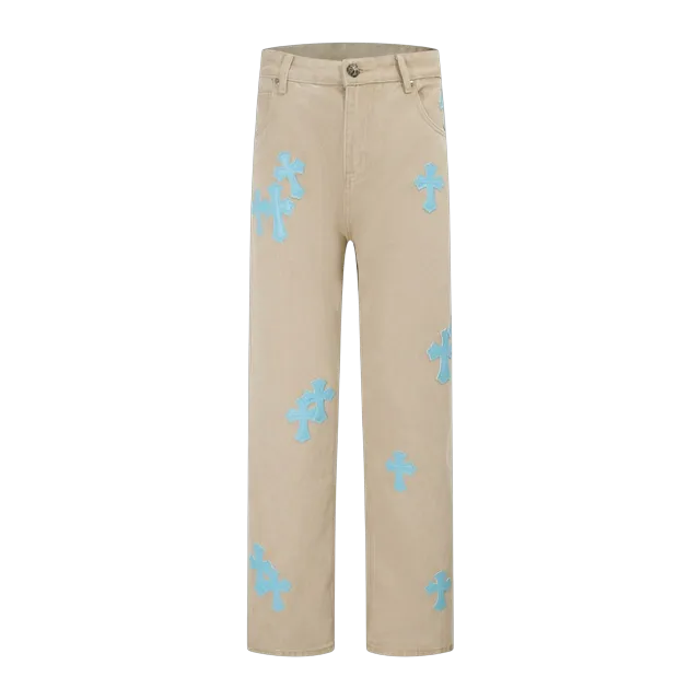 Chrome Hearts Cross Patch Jeans Light Blue — Authentic Chrome Hearts in stock at CLZTURE