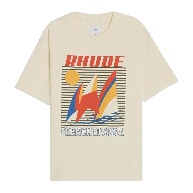 Rhude Poster T-Shirt Vintage White — Authentic T-Shirts at CLZTURE