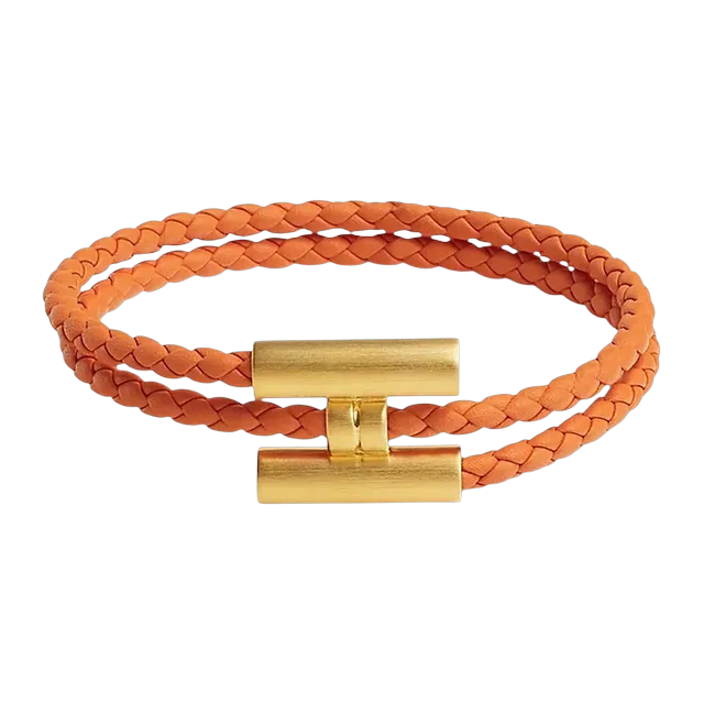Hermès Bracelet Tournis Tressé Orange — Authentic Jewelry at CLZTURE