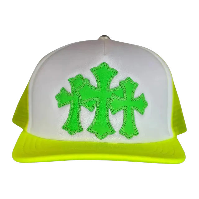 Chrome Hearts Cemetery Trucker Hat Neon Yellow — Authentic Accessories at CLZTURE