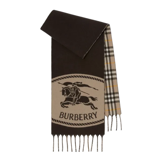 Burberry Scarf Réversible Knight Brown — Authentic Accessories at CLZTURE