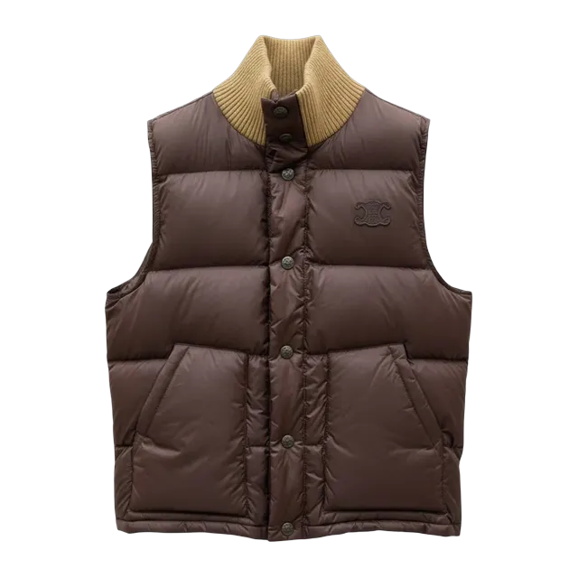 Céline Puffer Vest Nylon Brown — Authentic Jackets & Outerwear at CLZTURE