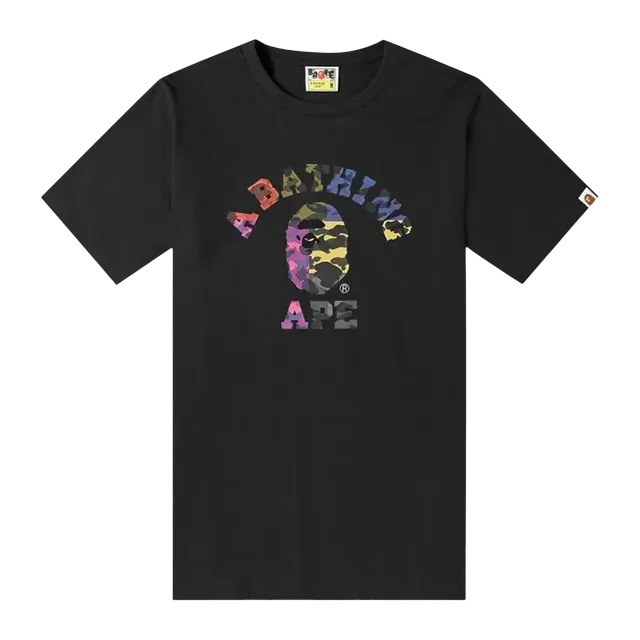BAPE Mix Camo College T-Shirt Black — Authentic T-Shirts at CLZTURE