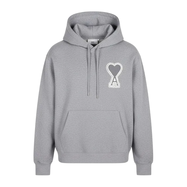 AMI Paris Big Logo Hooded Grey — Authentic Hoodies & Sweats at CLZTURE