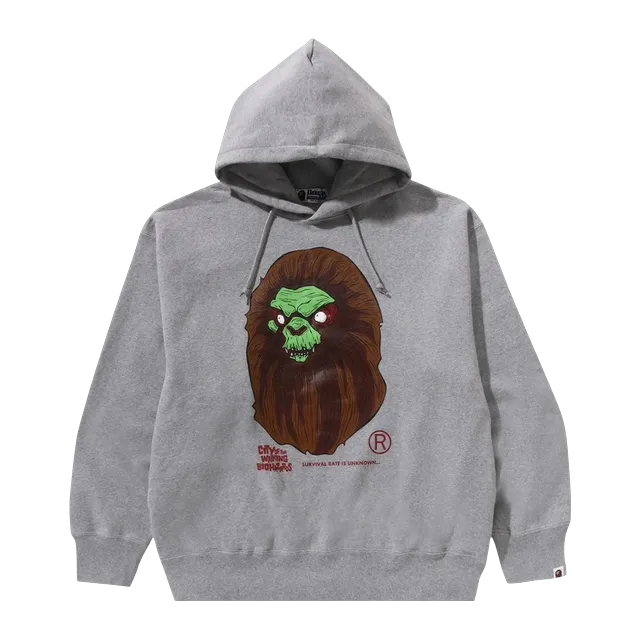 BAPE Horror Mad Face Relaxed Fit Pullover Hoodie Grey — Authentic Hoodies & Sweats at CLZTURE