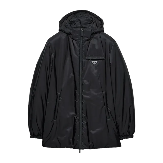 Prada Puffer Jacket Re-Nylon à Matelassage Moyen Black — Authentic Jackets & Outerwear at CLZTURE