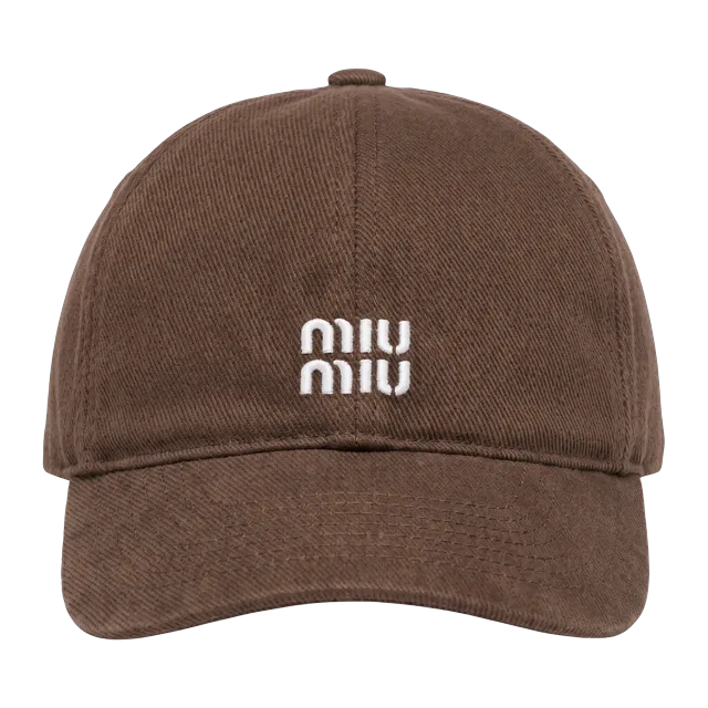 Miu Miu Cap Drill Brown — Authentic Accessories at CLZTURE
