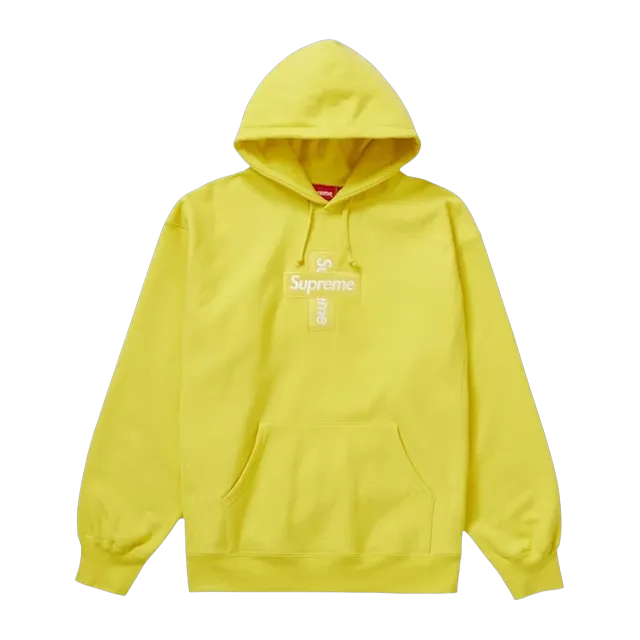 Supreme Cross Box Logo Hooded Yellow — Authentic Supreme in stock at CLZTURE