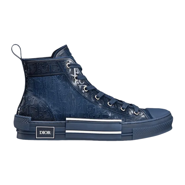 Dior Sneakers B23 Haute Oblique Dark Blue — Authentic Shoes & Footwear at CLZTURE