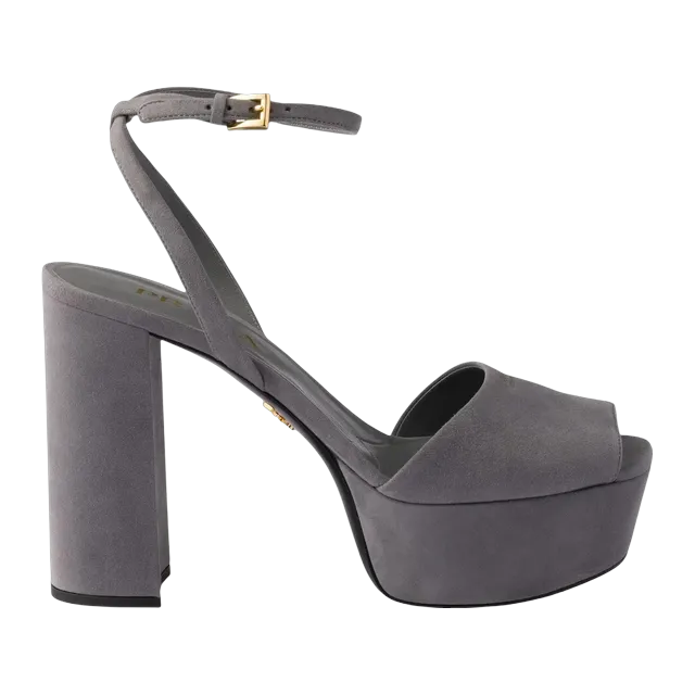 Prada Suede Platform Grey — Authentic Prada in stock at CLZTURE