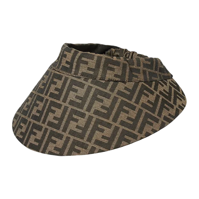 FENDI Visière jacquard FF Brown — Authentic Caps & Beanies at CLZTURE
