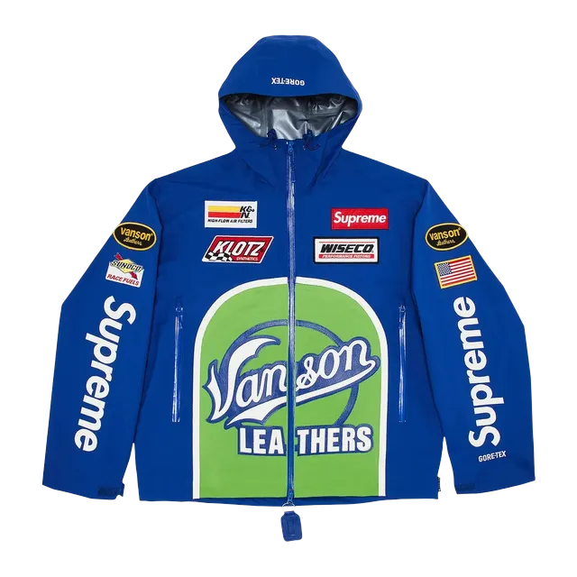 Supreme Vanson Leathers x Gore-Tex Shell Jacket Royal — Authentic Jackets & Outerwear at CLZTURE