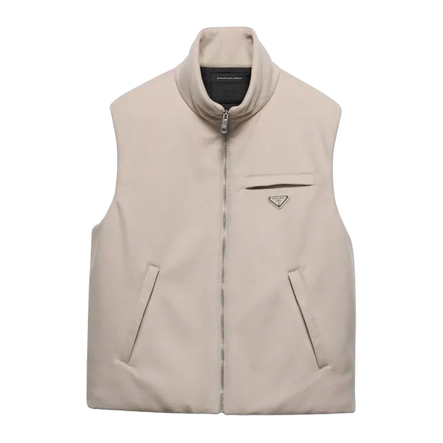 Prada Cardigan Matelassé Sleeveless Cachemire White — Authentic Jackets & Outerwear at CLZTURE